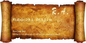 Rubóczki Attila névjegykártya